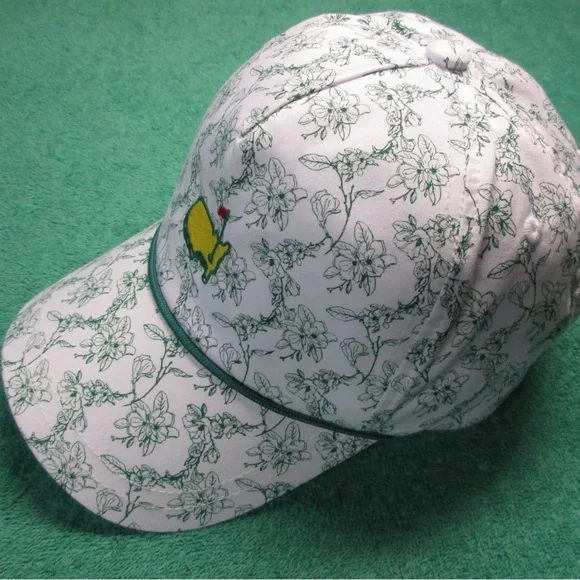 Rare Masters Ladies Golf Cap - White/Green Floral Pattern - One Size Fits All - Picture 4 of 6